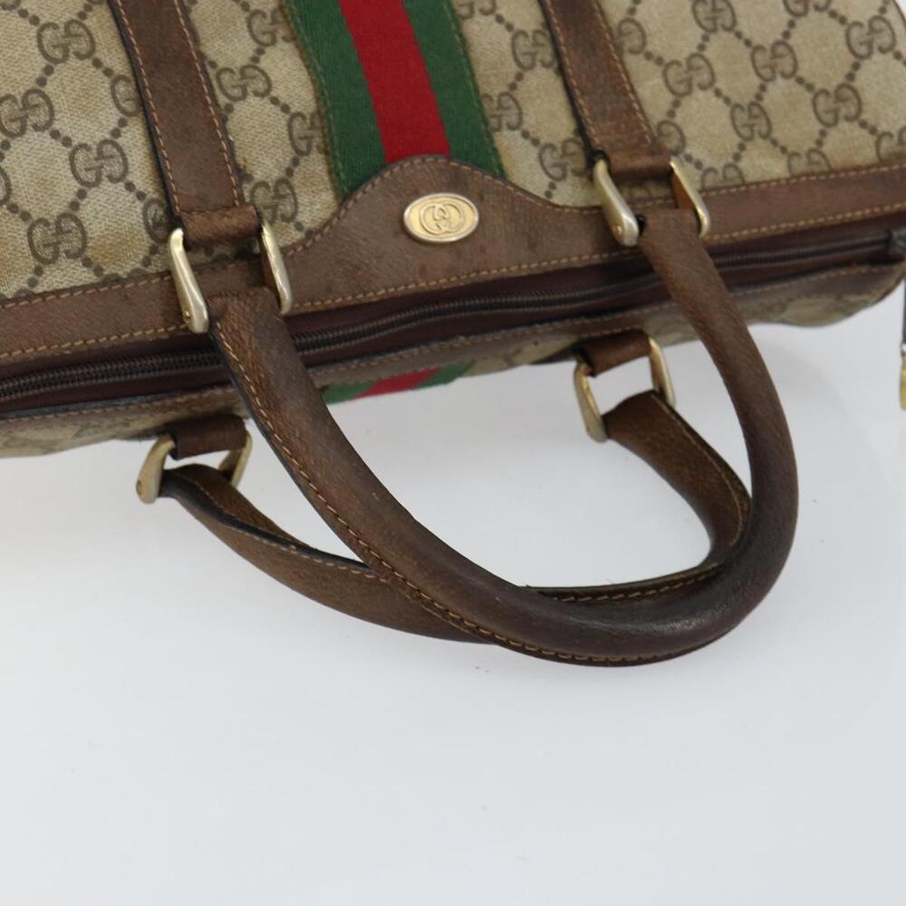 GUCCI GG Supreme Web Sherry Line Bag PVC Beige Gold 012 3842 58 Auth ep11528 - Picture 7 of 16